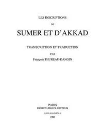 Les Inscriptions de Sumer et d'Akkad