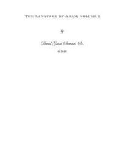 The Language of Adam, volume 1
