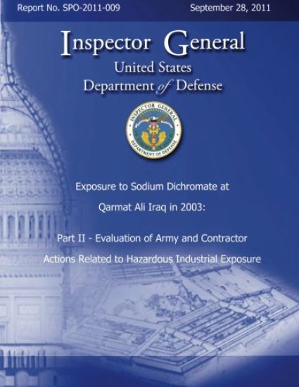 Exposure to Sodium Dichromate at Qarmat Ali Iraq in 2003: Part II - Evaluation of Army and Contractor Actions Related to Hazardous Industrial Exposure