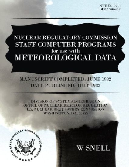 Nuclear Regulatory Commission Staff Computer Programs for Use with Meteorological Data