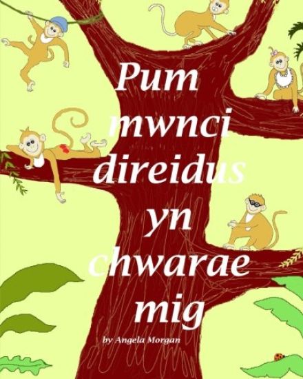 Pum Mwnci direidus yn chwarae mig