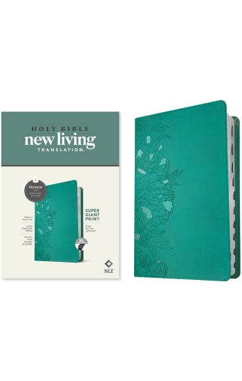 NLT Super Giant Print Bible, Filament-Enabled Edition (Leatherlike, Peony Rich Teal, Indexed, Red Letter)