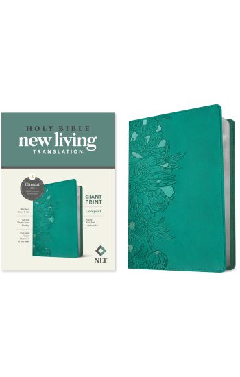 NLT Compact Giant Print Bible, Filament-Enabled Edition (Leatherlike, Peony Rich Teal, Red Letter)