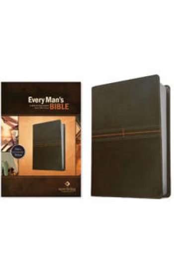 NLT Every Man's Bible, LeatherLike, East-West Grey