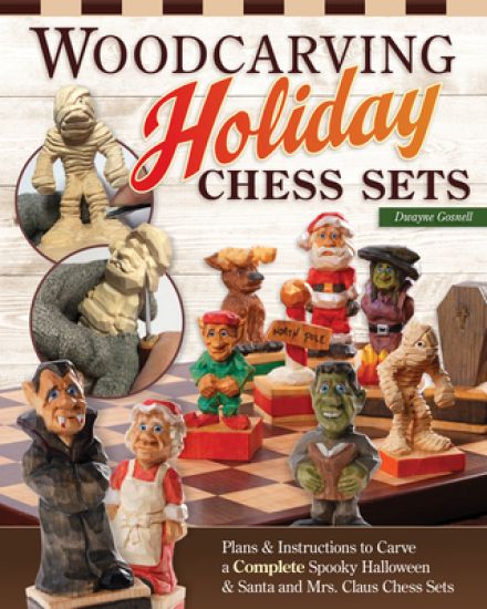 Woodcarving a Halloween Chess Set