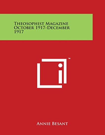 Theosophist Magazine October 1917-December 1917