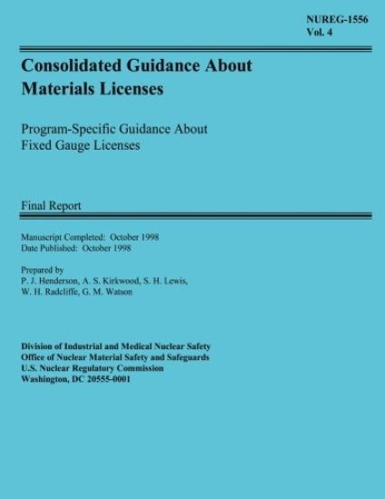 Consolidated Guidance About Materials Licenses Program: Specific Guidance About Fixed Gauge Licenses