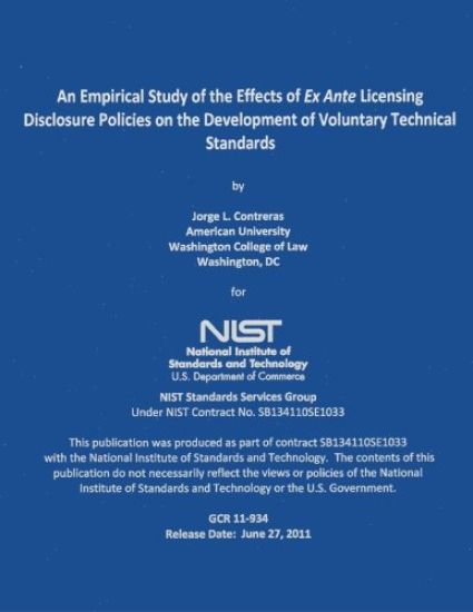 An Empirical Study of the Effects of Ex Ante Licensing Disclosure Policies of the Development of Voluntary Technical Standards