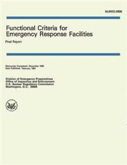 Functional Criteria for Emergency Response Facilities: Final Report