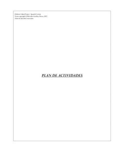 Plan De Actividades: Spanish Version