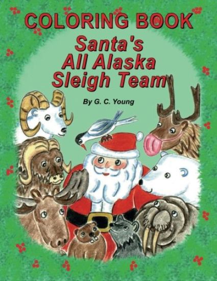 Coloring Book, Santa's All Alaska Sleigh Team