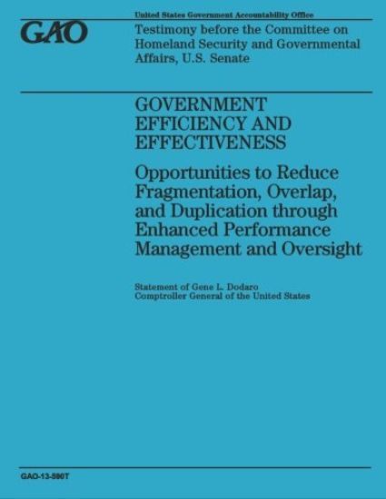 Government Efficiency and Effectiveness: Opportunities to Reduce Fragmentation, Overlap, and Duplication through Enhanced Performance Management and O