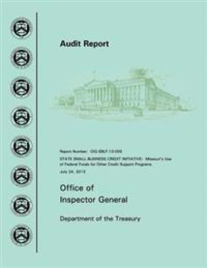 State Small Business Credit Initiative: Missouri's Use of Federal Funds for Other Credit Support Programs
