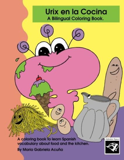 Bilingual Coloring Book: Urix En La Cocina.