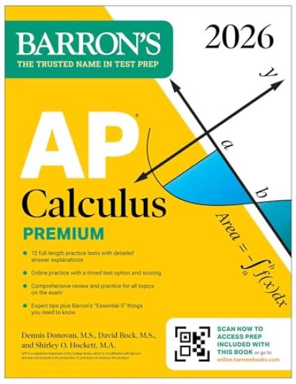 AP Calculus Premium, 2026: Prep Book with 12 Practice Tests + Comprehensive Review + Online Practice