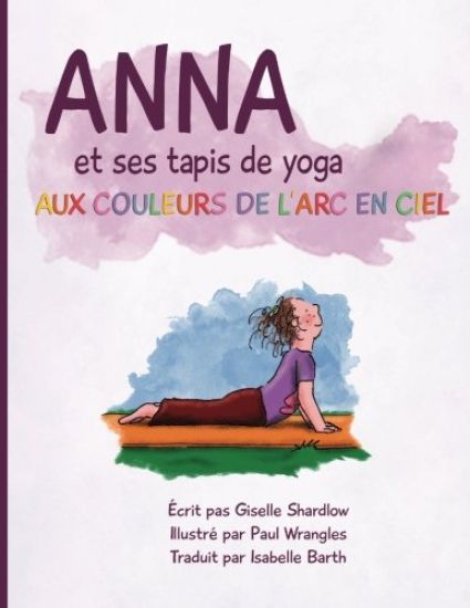 Anna et ses tapis de yoga aux couleurs de l'Arc en ciel