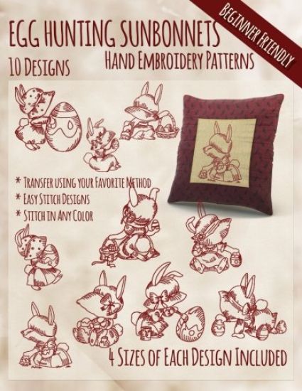 Egg Hunting Sunbonnets Hand Embroidery Patterns