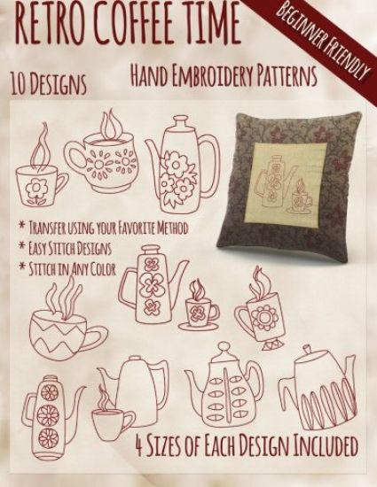 Retro Coffee Time Hand Embroidery Patterns
