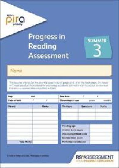 New PiRA Test 3, Summer PK10 (Progress in Reading Assessment)