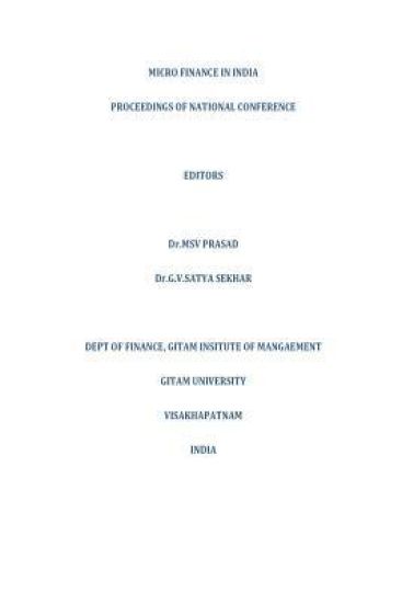 Micro Finance in India