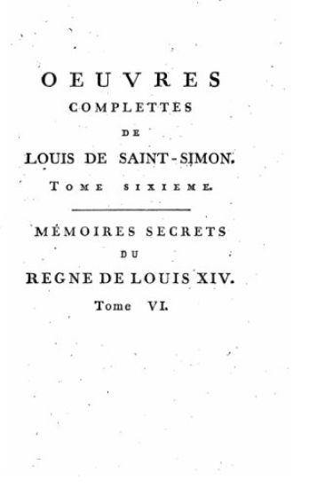 Oeuvres complettes de Louis de Saint-Simon - Tome VI