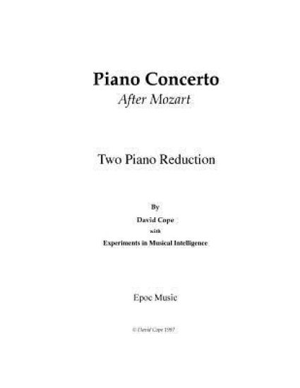 Piano Concerto (After Mozart) 2 piano arrangement: Experiments in Musical Intelligence