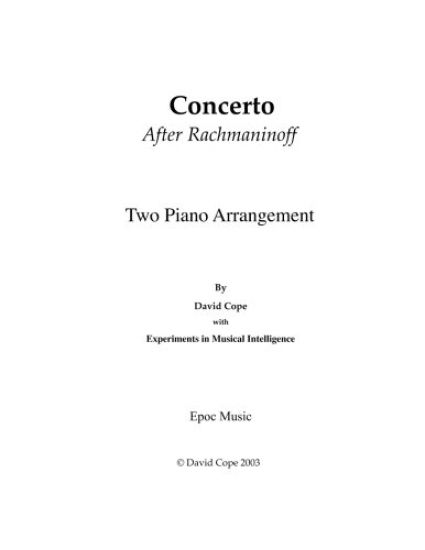 Concerto (After Rachmaninoff) Two Piano Arrangement