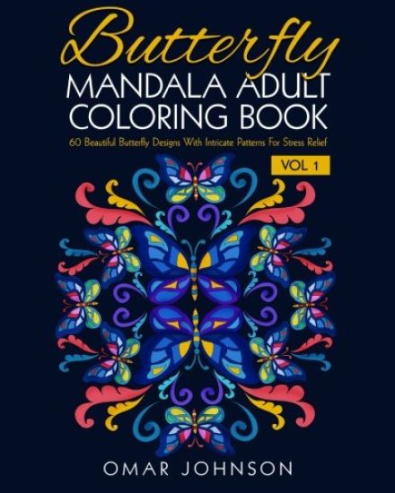 Butterfly Mandala Adult Coloring Book Vol 1