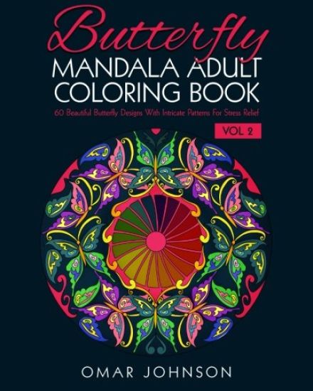 Butterfly Mandala Adult Coloring Book Vol 2