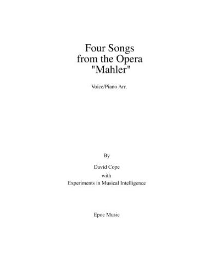 Four Songs from the Opera "Mahler" Vocal/piano arr.