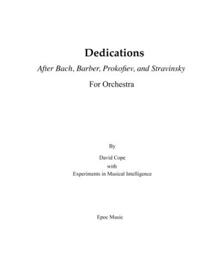 Dedications After Bach, Barber, Prokofiev, Stravinsky: For Orchestra