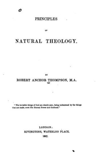 Principles of Natural Theology