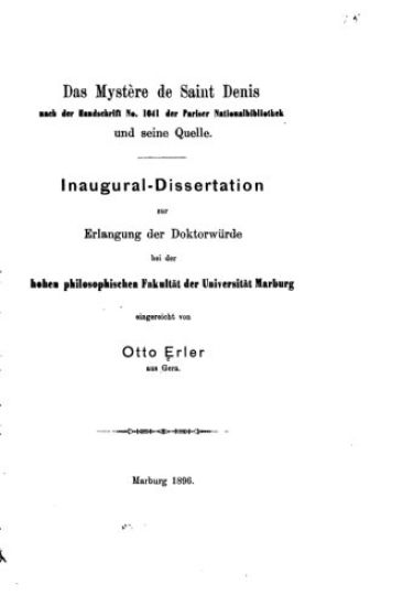 Das mystère de Saint Denis
