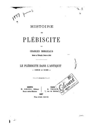 Histoire du plébiscite