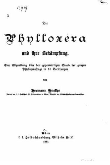 Die Phylloxera und ihre Bekämpfung