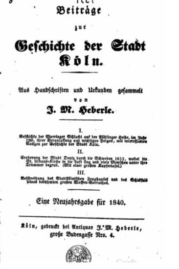 Beiträge zur geschichte der stadt Köln