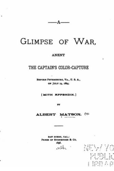 A Glimpse of War, Anent the Captain's Color-capture