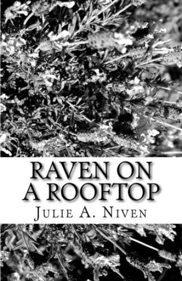 Raven on a Rooftop - black and white