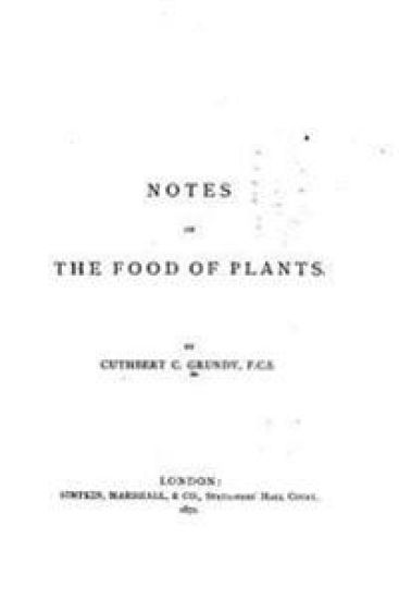 Notes on the Food of Plants