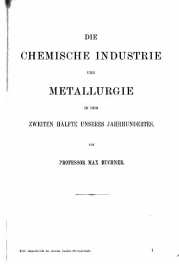 Die chemische Industrie und Metallurgie in der zweiten Hälfte unseres Jahrhunderts