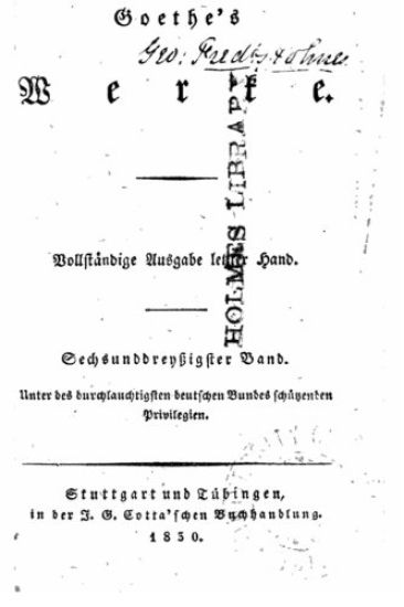 Goethe's werke