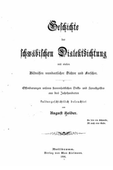 Geschichte der schwäbischen Dialektdichtung