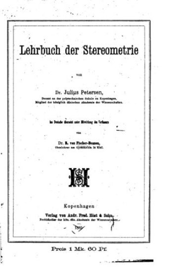 Lehrbuch der Stereometrie