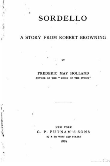 Sordello, a story from Robert Browning