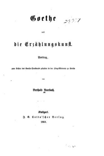 Goethe und die Erzählungskunst