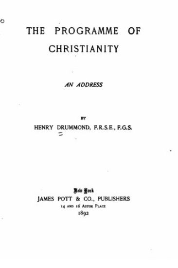 The Programme of Christianity, An Address
