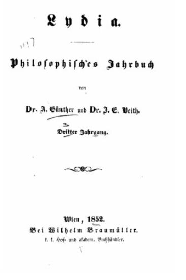 Lydia Philosophisches Taschenbuch als Seitenstuck zu A. Ruge's Akademie