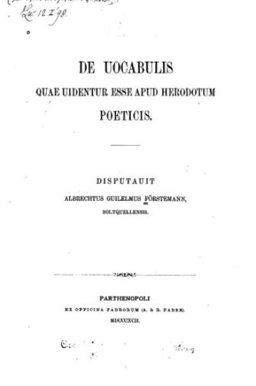 De uocabulis quae uidentur esse apud Herodotum poeticis
