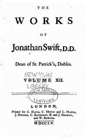 The works of Jonathan Swift, D.D., Dean of St. Patrick's, Dublin, Volume XII
