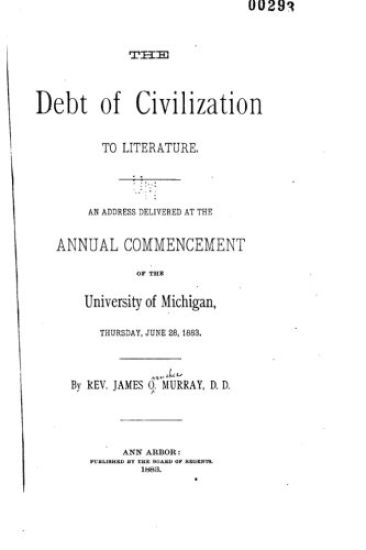 The Debt of Civilization to Literature